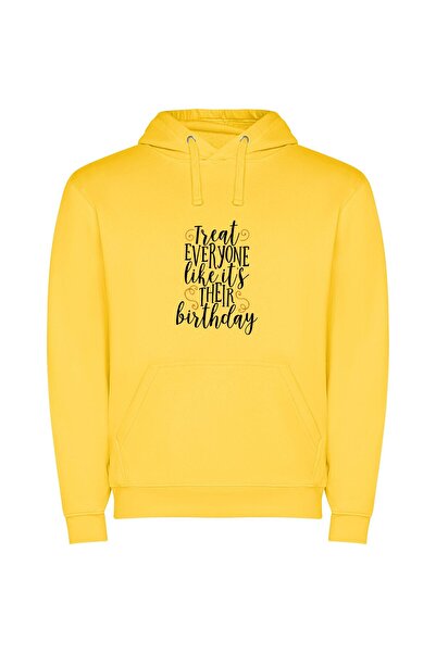 iLovePrints Golden Birthday Affair Φούτερ με κουκούλα σε χρώμα Κίτρινο
