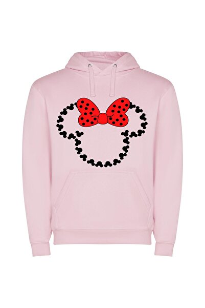 iLovePrints Minnie's Iconic Disney Style Φούτερ με κουκούλα σε χρώμα Ροζ