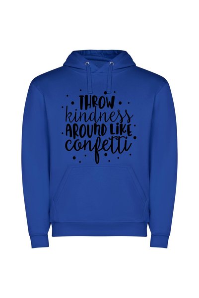 iLovePrints Kindness Confetti Shower Φούτερ με κουκούλα σε χρώμα Μπλε