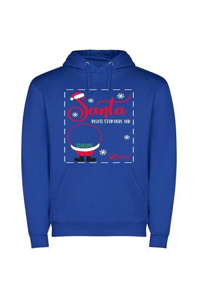iLovePrints Jolly Days of Santa Φούτερ με κουκούλα σε χρώμα Μπλε