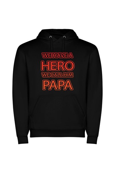 iLovePrints Papa: The Bapu's Inspiration Φούτερ με κουκούλα σε χρώμα Μαύρο