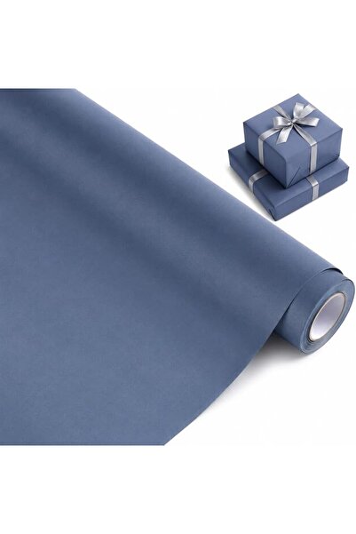 AOMIGE Matte Blue Wrapping Paper Roll, 43cm x 10m Thick Tear-Resistant Gift W...