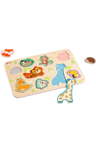 Classic World Puzzle din lemn: Potriviți animalele
