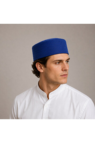 koçaktoptan Blue Suede Stitched Skullcap 12-Pack