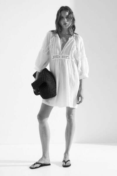 H&M Lace-inset tunic dress