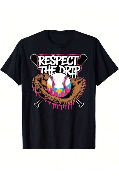 LİNA06 Respect The Drip Baseball Ice Cream Graphic Men'S T-Shirt| Regular Fit...