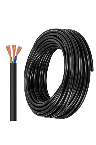 Duravel 3-Core Electrical Cable, Black PVC Insulated Power Wire, Flexible Cop...