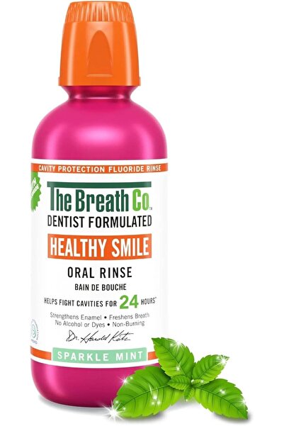 The Breath Co . Healthy Smile Rinse, Sparkle Mint, 16.9 Oz