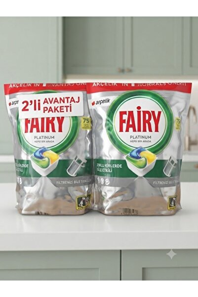 Fairy Platinum Dishwasher Detergent 75 X2 150-Pack Arçelik Special Packs