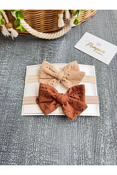 pempem bandana Baby Girl 2-Pack Fisto Bandana, Brown, Skin