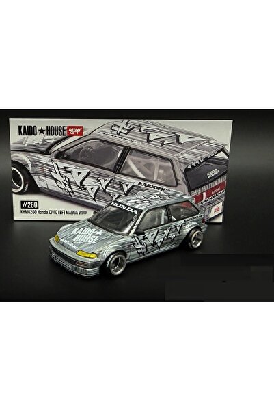 Chase! Kaido House x Mini GT 1:64 Honda Civic (EF) Kaido Manga V1 Silver KHMG260