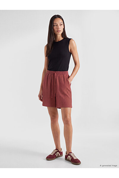 LC Waikiki Mercan Women's Muslin Shorts with Elastic Waist