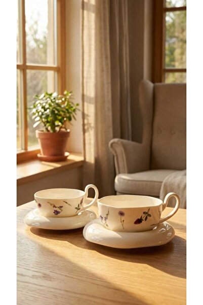 Generic Ceramic Tea or Coffee Cup and Saucer Set with Elegant Design for Dail...