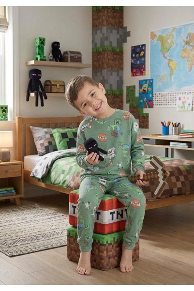Novella18 Boy's Patterned Cotton Long Sleeve Pajama Set