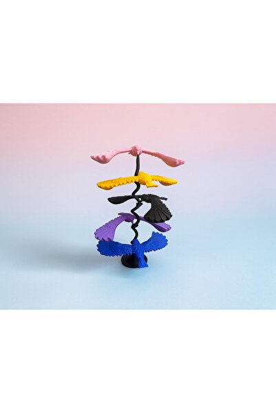 3D TASARIM Denge Kuşu – Büyük Boy Stand ve 5 Kuş Seti