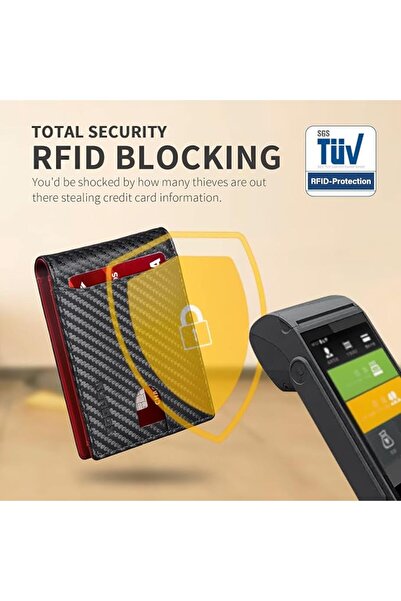 Runbox محفظة رجالية نحيفة من الجلد الأصلي مع خاصية حجب RFID، محفظة ثنائية الط...