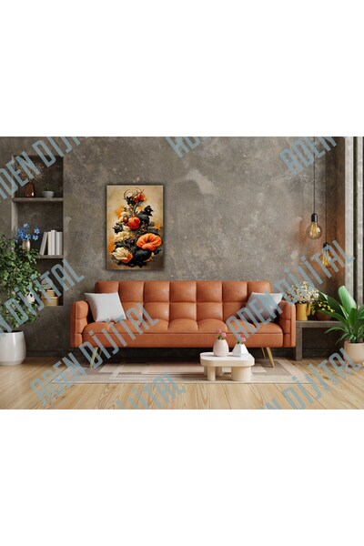 Aden DECOR DIGITAL CU FLORI COLORATE, DECOR DE PERETE, TABLOU PE CANVAS