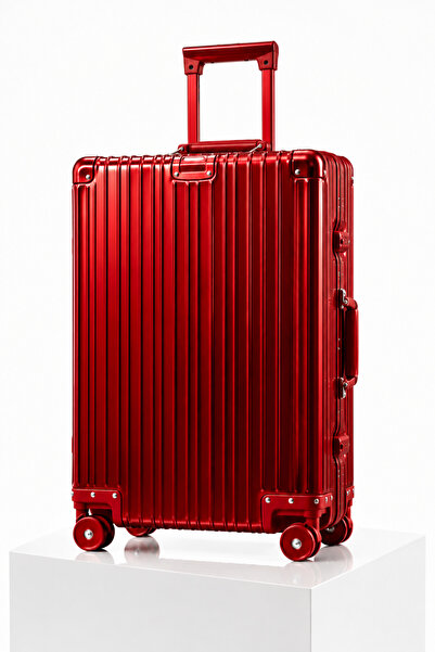 LUGGAGEMARKETİM 100% Original Full Aluminum Suitcase Luggage Luxury Frame 360...