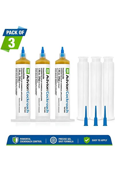 Syngenta Advion Advion Cockroach Gel Bait, 3 Tubes x 30-Grams, 3 Plunger and ...