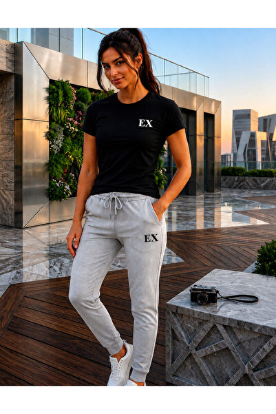 CLOTHES33 تي شيرت رياضي مكون من قطعتين، رقيق، صيفي، مقاوم للعرق، مطبوع، للنسا...