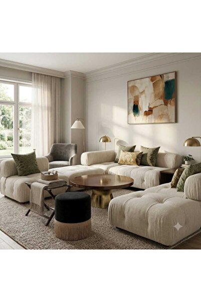starella home Babyface Puf Silindir puf dekoratif puf oturma pufu makyaj pufu...