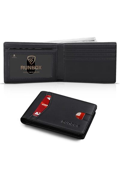 Runbox محفظة رجالية نحيفة مع مشبك نقود ومانع لسرقة البيانات RFID، محفظة أمامي...