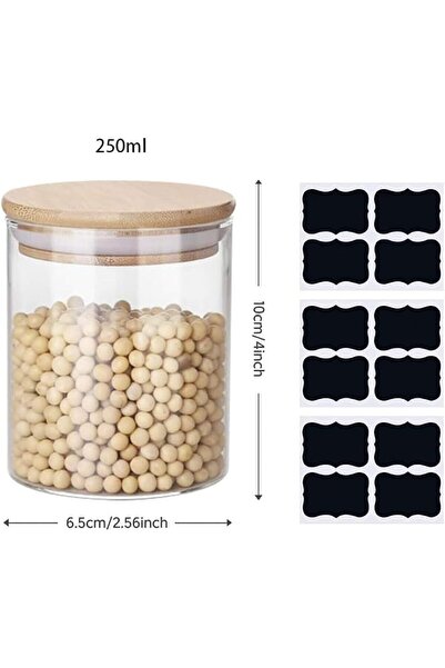 JOGAMS 1PCS Small and Little Glass Jars with Airtight Lid and Labels Glass Fo...