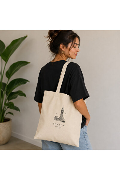 Dupe Design Geantă din pânză unisex cu imprimeu Londra