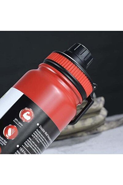 desselan Sports Water Bottle – 26 Oz Leak-Proof Vacuum Insulated Stainless Steel Thermo Mug (Red)