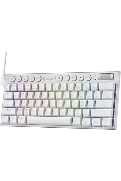 REDRAGON لوحة مفاتيح ميكانيكية سلكية Horus Mini K632W 60% RGB، نحيفة للغاية ب...