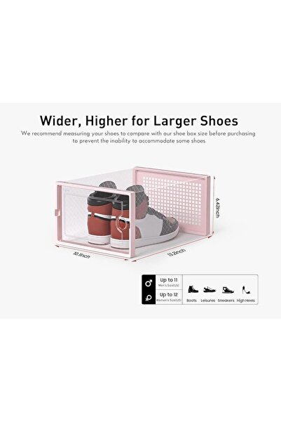 Kuject X-Large Shoe Storage Boxes Organizers Clear Plastic Stackable 12 Pack,...