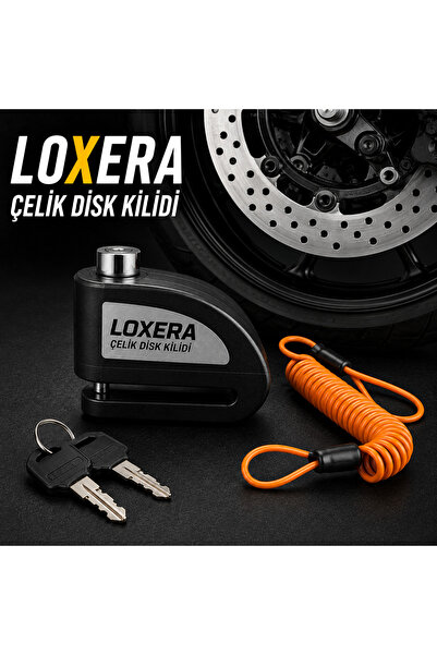 LOXERA Premium Alarmlı Disk Kilidi | Çelik Motosiklet Kilidi