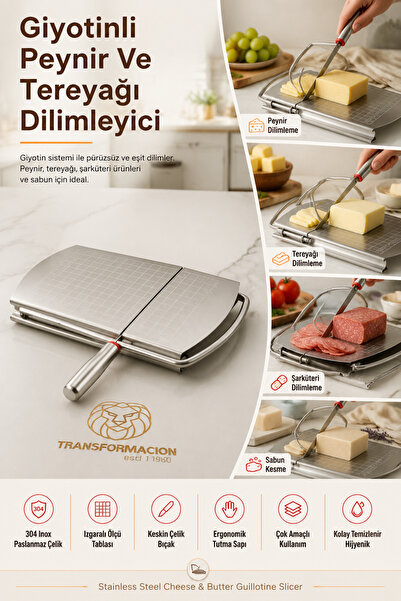 Transformacion Giyotin Peynir Dilimleyici Izgaralı Sabun Kesici Manuel Şarküt...