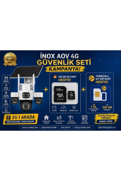 inox İNOX-X14 4 KAMERALI SOLAR PANELLİ e-sim ÖZELLİKLİ FULL GELİŞTİRİLMİŞ 202...