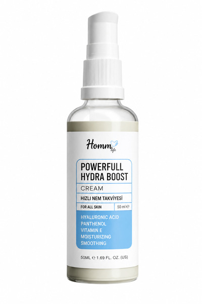 HOMM LIFE Powerfull Hydra Boost Cream 50 ML - Nemlendirici Yüz Bakım Kremi - Günlük Kullanım