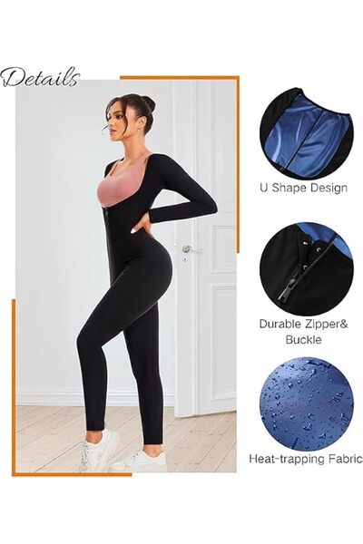 Paporich Full Body Sauna Suit for Women, Full Body Waist Trainer for Weight L...