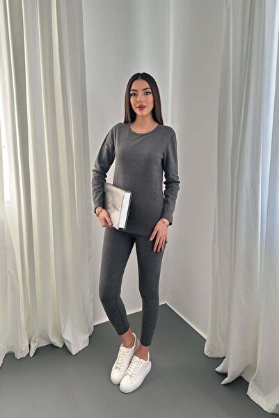 Moda Days طقم نسائي من أنثراسايت ألت - أوبير نتشرس، طقم حراري مزدوج الجوانب ب...