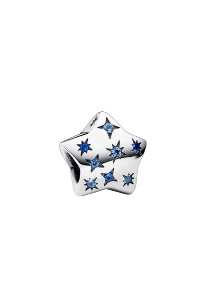 OEM Charm Talisman Stea Strălucitoare cu Pietre Albastre