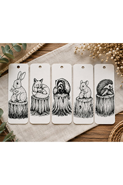 OEM Semne de Carte 3D cu Animaluțe cu pui – Set 5 Bucăți, Plastic