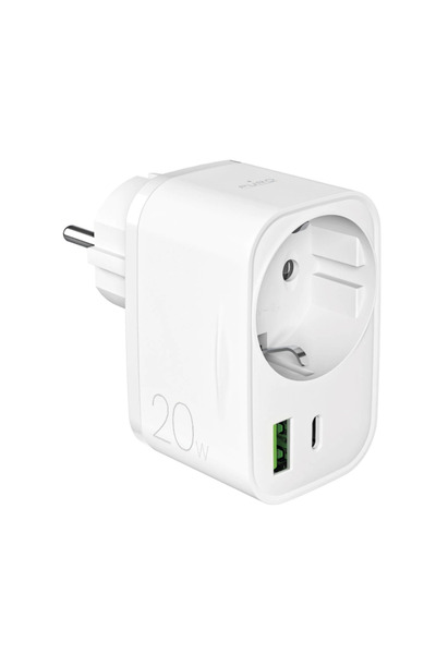 Puro Încărcător Power Delivery de 20W pentru Apple Samsung USB-C USB-A cu priză
