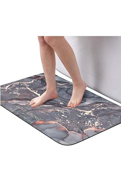Arabest Bath Mat,Highly Absorbent,Non-slip,Cushioned,Cotton-like Fabric,Black...