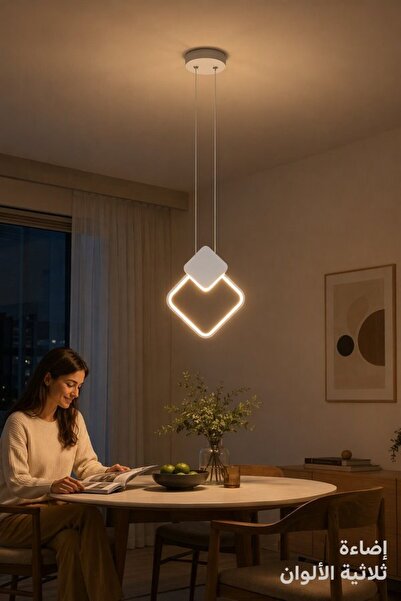 Generic 1Pc Metal Silicone Dimmable Led Pendant Light 3 Color Ceiling Chandel...