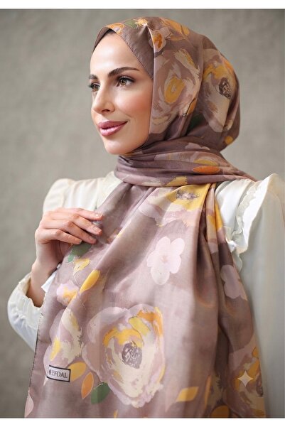 YILDIZ SCARFS Rosa Pattern Imported Cotton Shawl - Beige Mink