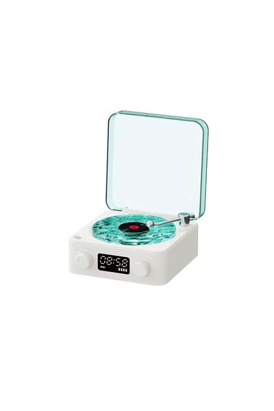 Morvena Picks Recorder de vinil retro Bluetooth cu zgomot alb, mod TF și difu...