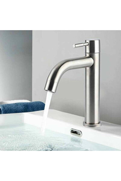 STARSTAR Stainless steel silver single cold sink faucet countertop washbasin ...