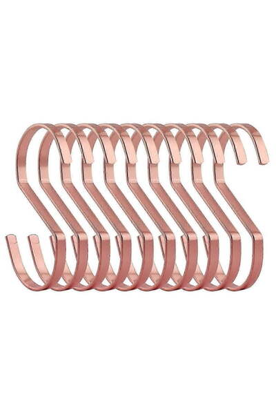 STARSTAR 10-pack of 4-inch rose gold chrome-plated steel hanging flat hooks