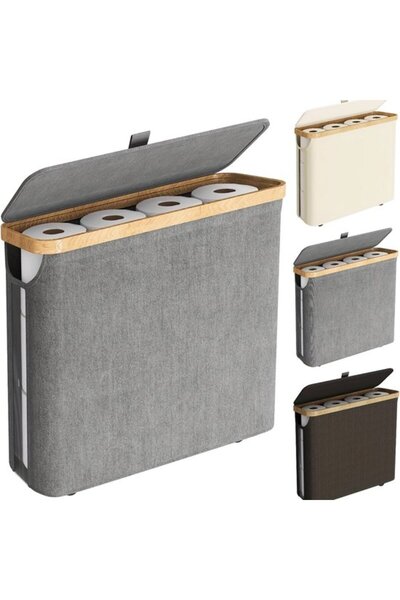 STARSTAR Foldable Bathroom Storage Basket Space-Saving Toilet Paper Holder La...