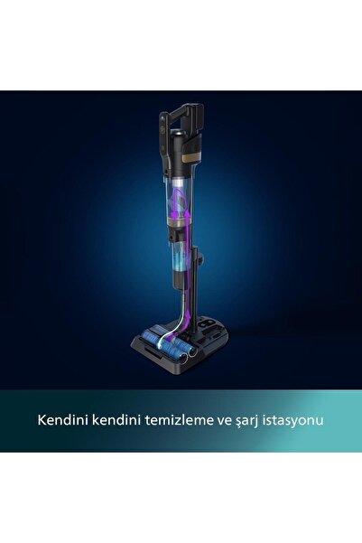 Philips 9000 Serisi AquaTrio Kablosuz Dikey Süpürge, Otomatik Temizleme ve Şarj İstasyonu, AquaSpin