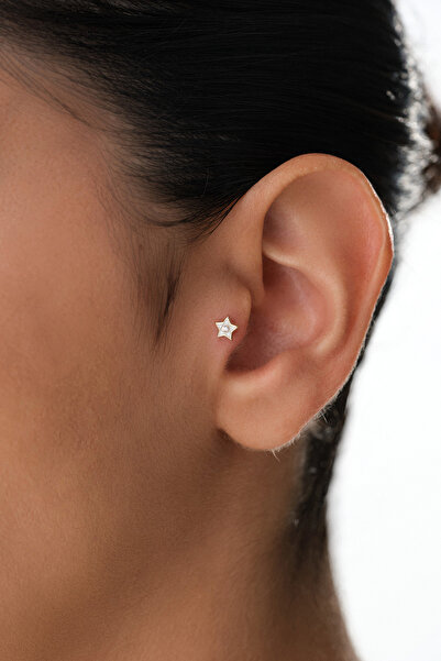 YAVUZ KUYUMCULUK 14 Ayar Altın Mineli Yıldız Tragus Piercing