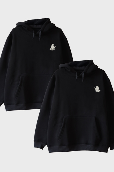 lofux Ghost Silhouette Black Hoodie